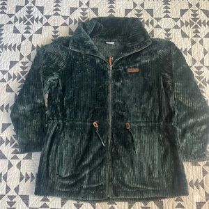 Columbia Women’s “Fire Side II” Sherpa Dark Green Jacket with Tie - Size 1X NWOT